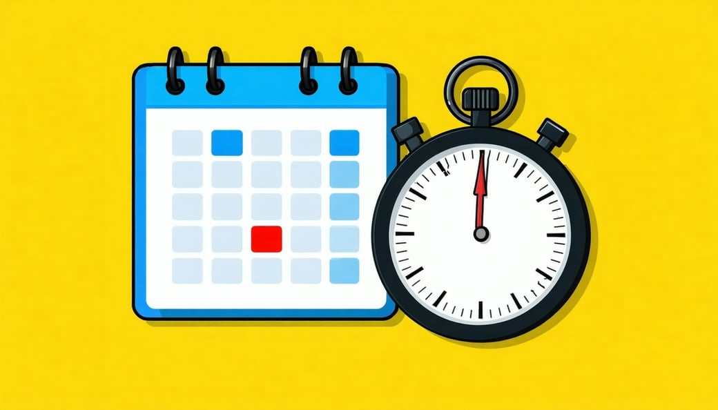 a vector image depicting a calendar and a stopwatch-1