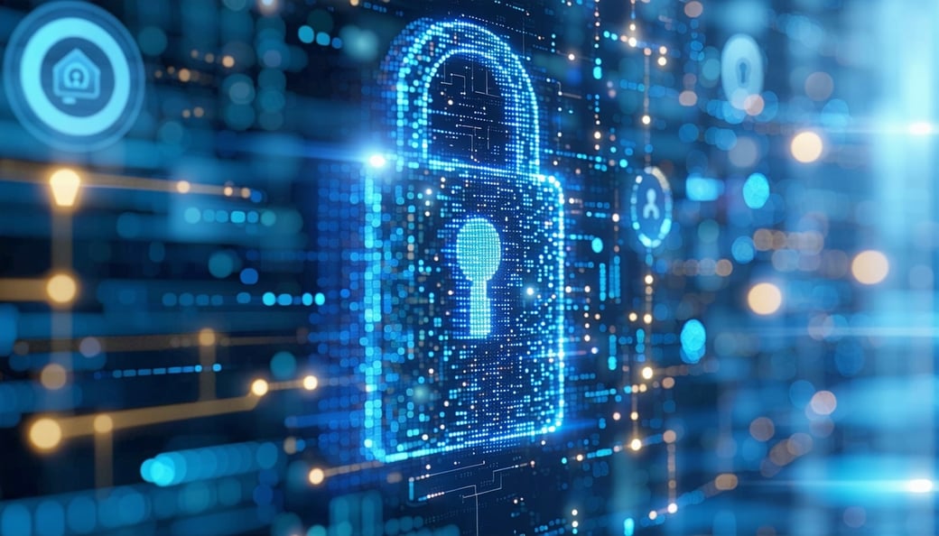 a vector image depicting security while utilizing AI-1