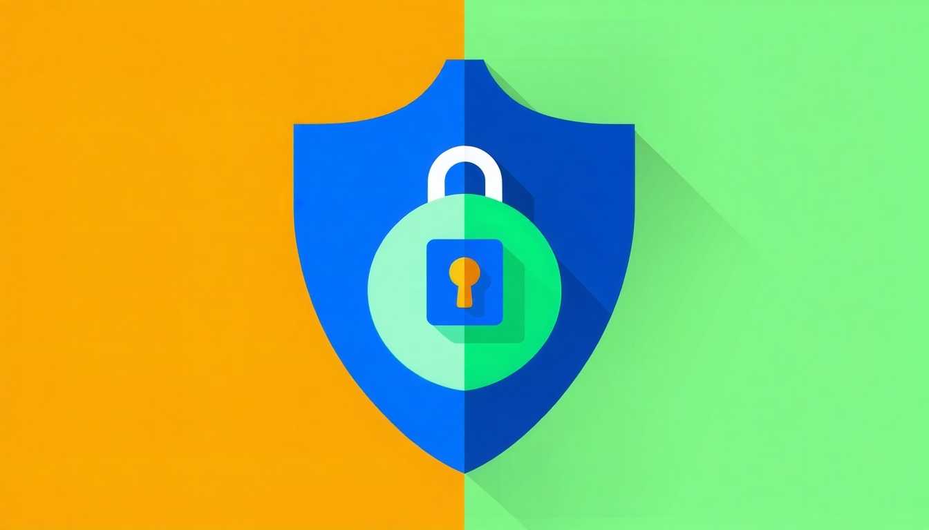 a simple vector image with blue and green and oran