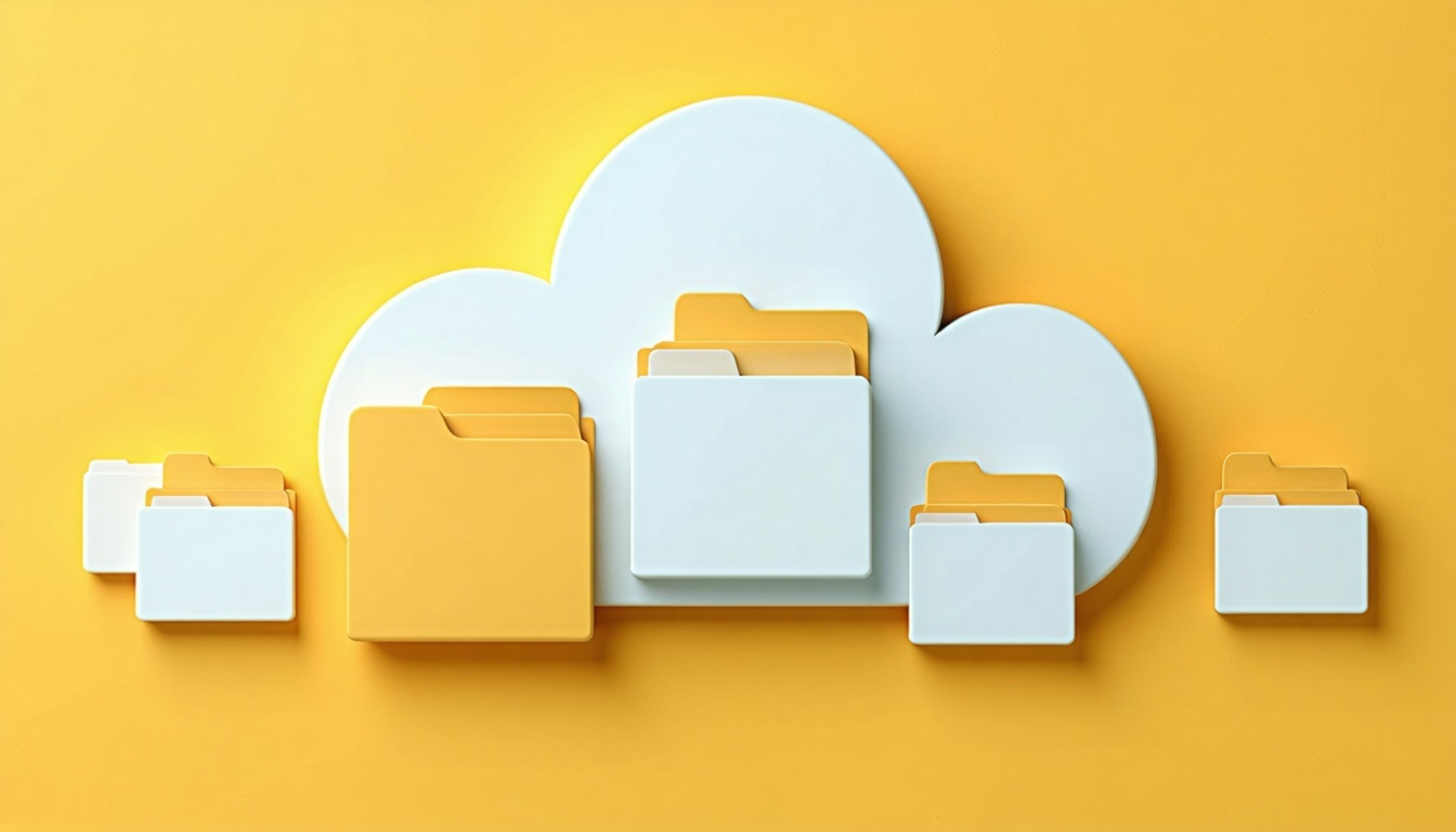 a vector image depicting the cloud and file folder