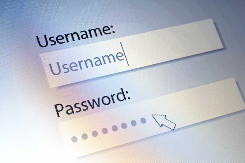 Username and password fields on a login screen.